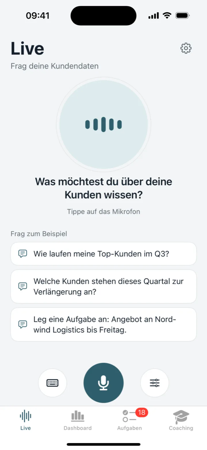 Voice conversation in the Sales Companion app